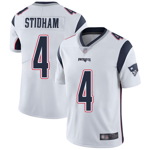 New England Patriots Limited White Men #4 Jarrett Stidham Road NFL Jersey Vapor Untouchable